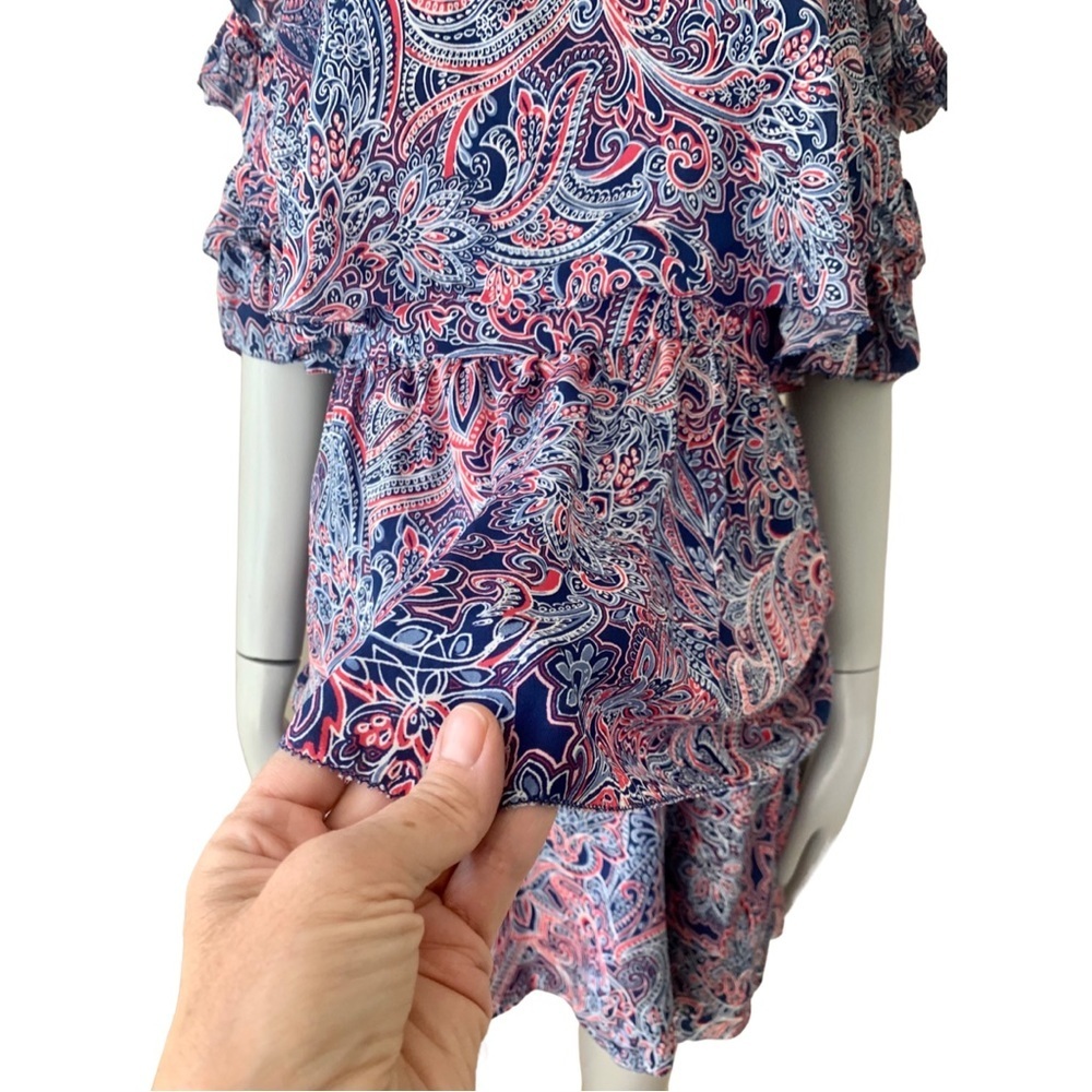 PARKER 100% Silk Lorenzo Paisley Cold Shoulder Halter Dress Size 0 - Picture 10 of 15